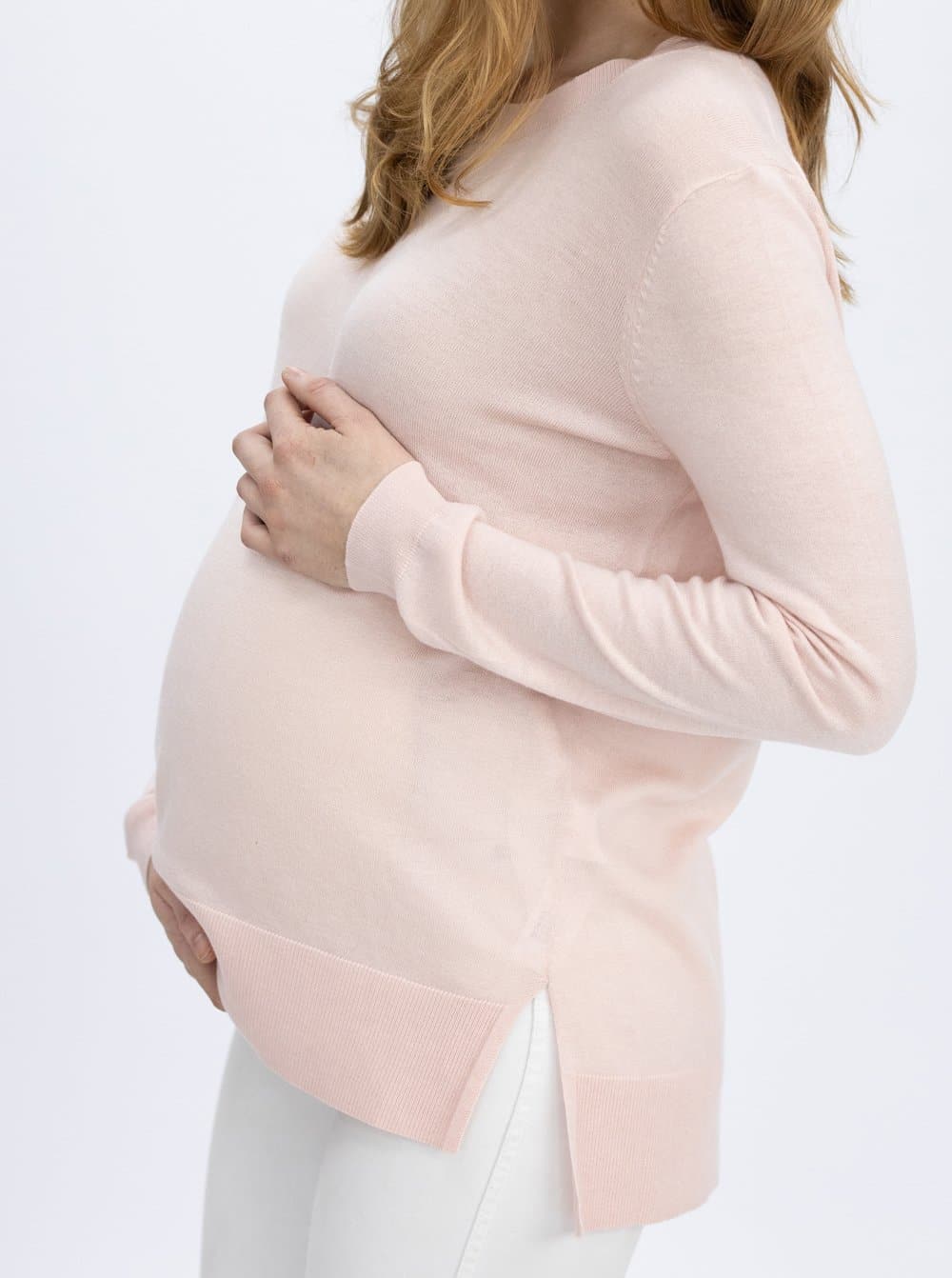 Maternity Oversize Wool Knit Jumper - Soft Baby Pink - Angel Maternity - Maternity clothes - shop online (4745622028391)