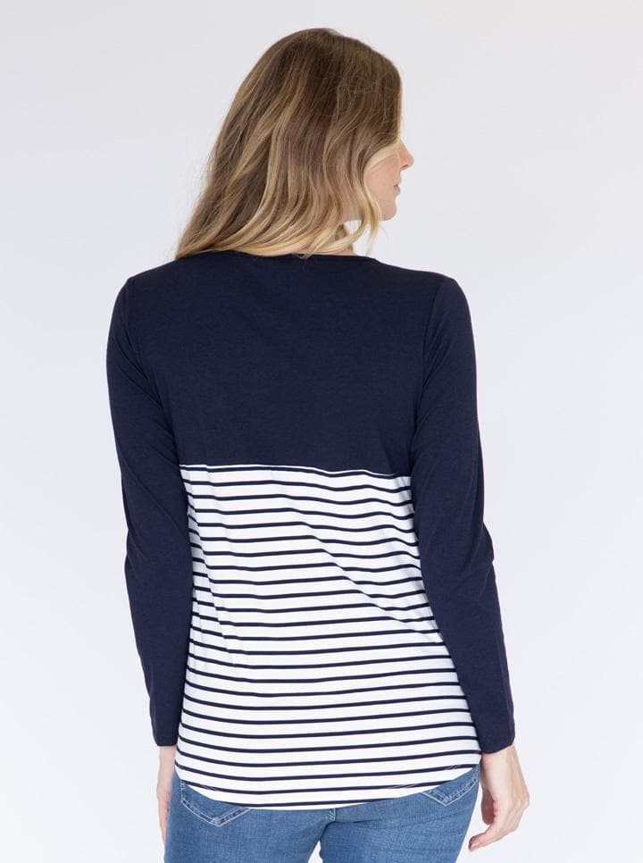 Maternity and Nursing Long Sleeve Top in Navy - Angel Maternity - Maternity clothes - shop online (6546771771495)