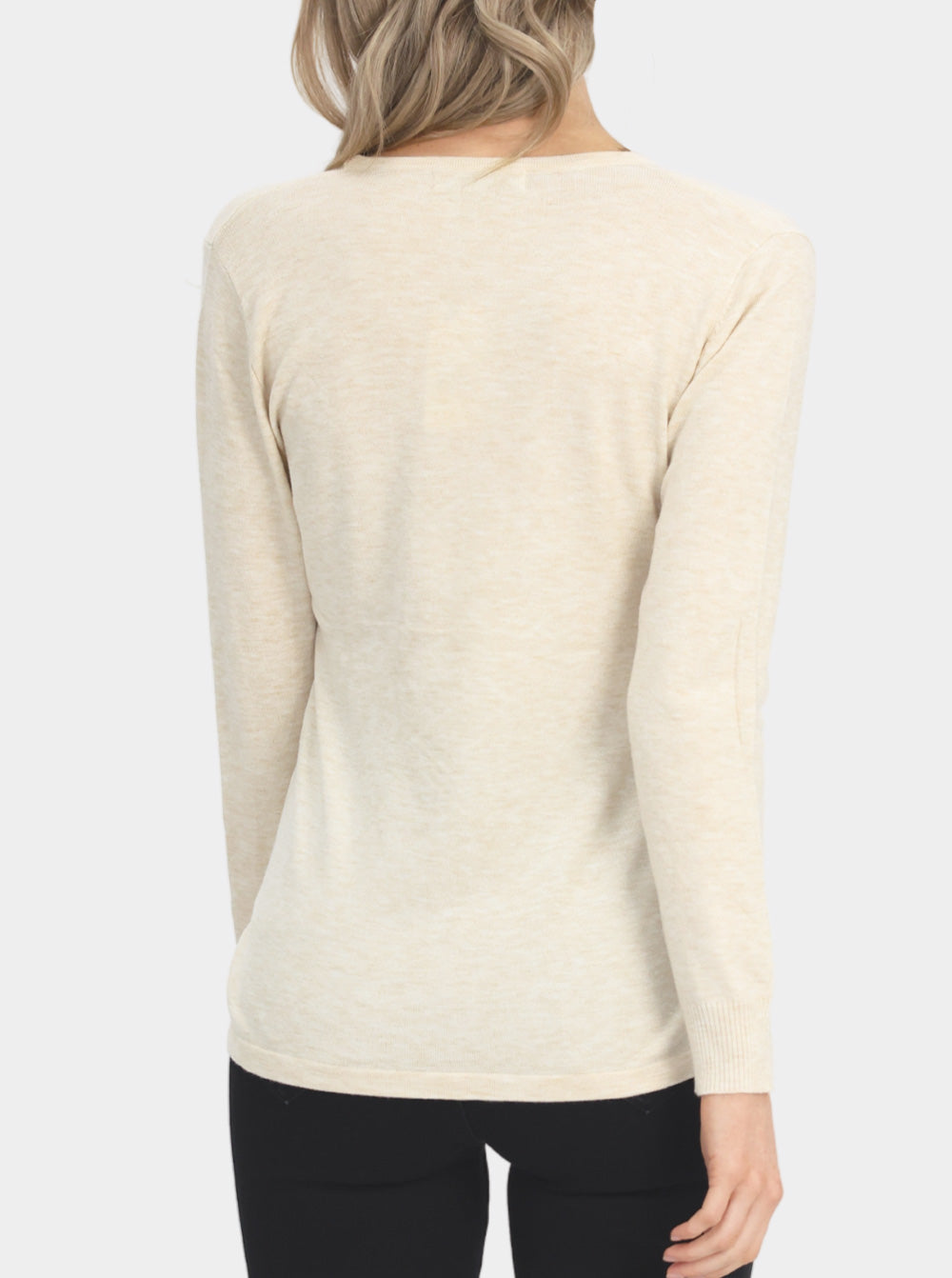 Maternity Crossover Nursing Long Sleeve Top in Beige - Angel Maternity - Maternity clothes - shop online (6594384953447)