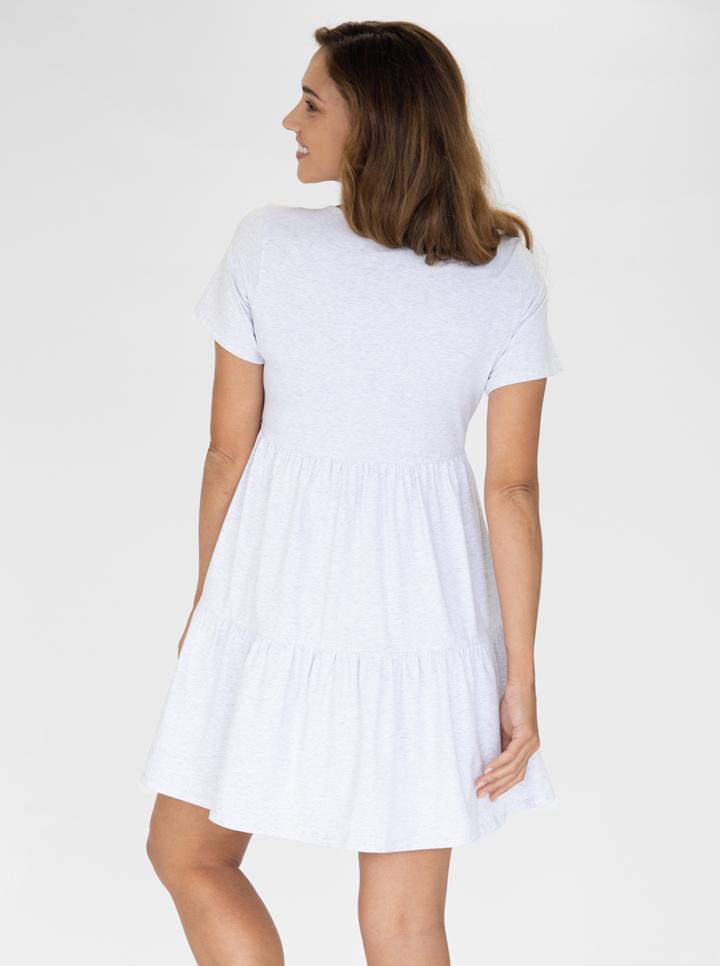 Maternity Tiered Dress in Marl Grey (4770927280231)