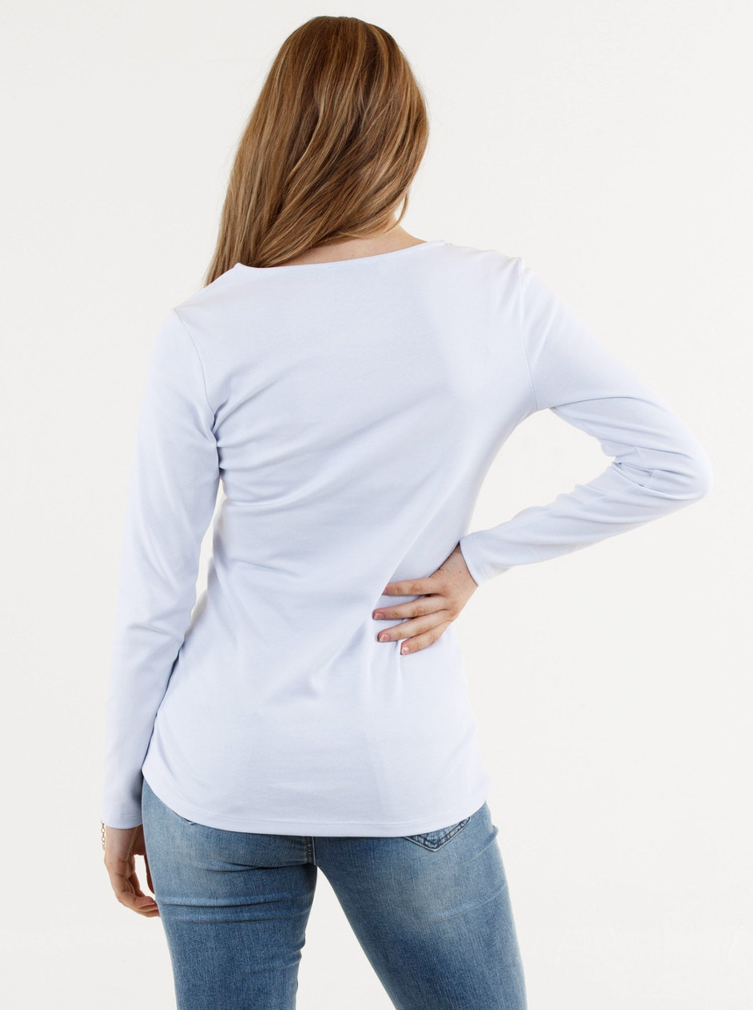 Essential Maternity Long Sleeve Tee in White (6653092069479)
