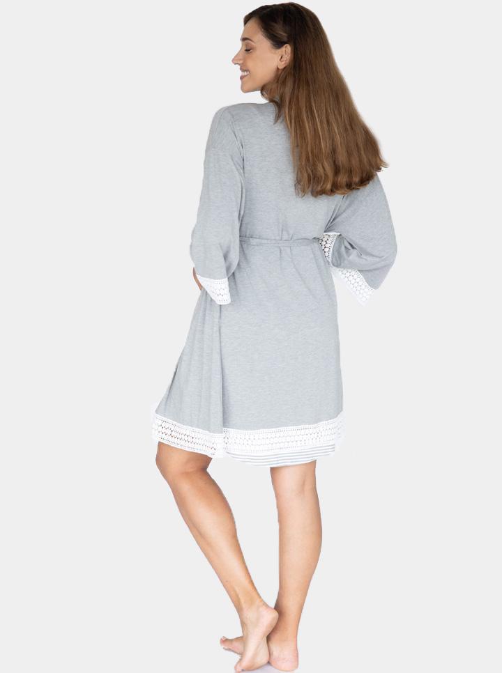 Back view - Maternity Hospital Pack - Nursing nightie+ Robe  (192700645397)