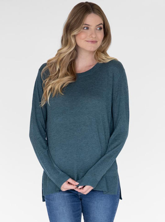 Maternity Oversize Wool Knit Jumper - Green - Angel Maternity - Maternity clothes - shop online (4638257643623)