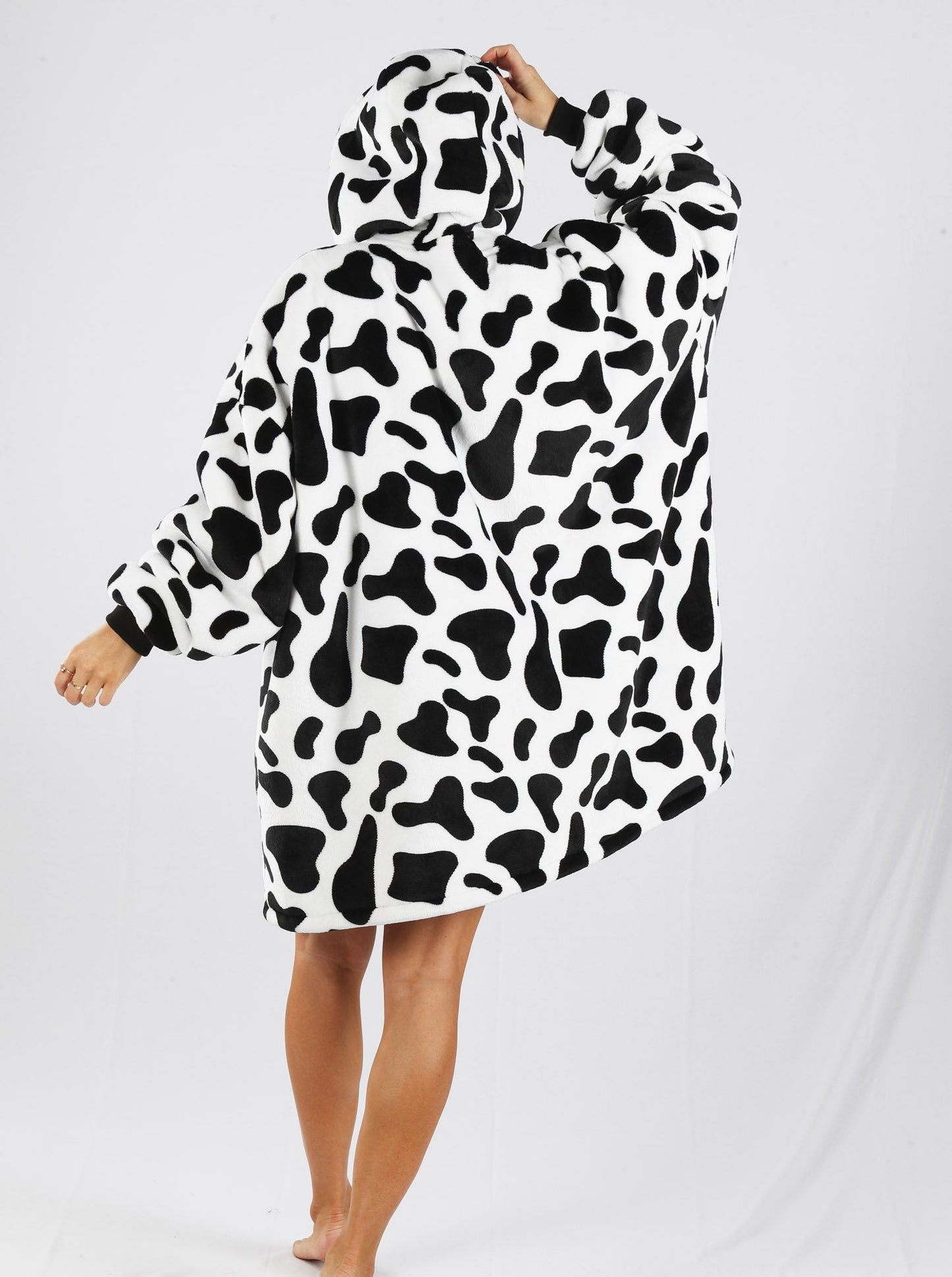 Moozie Mama Maternity & Nursing Hoodie Blanket Zip-up Cow Print (6654004822119)