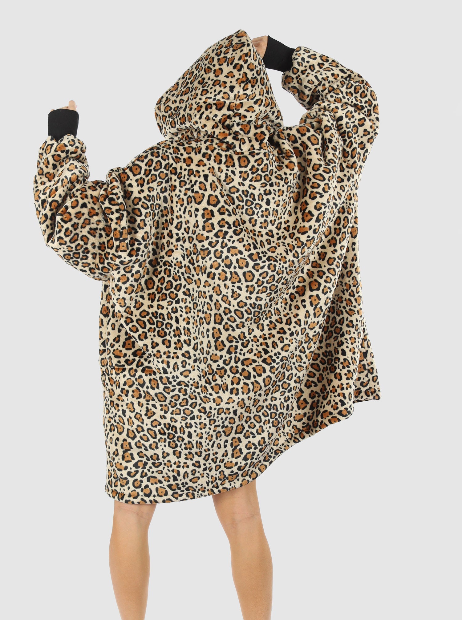 Moozie Mama Maternity & Nursing Hoodie Blanket Zip-up Leopard