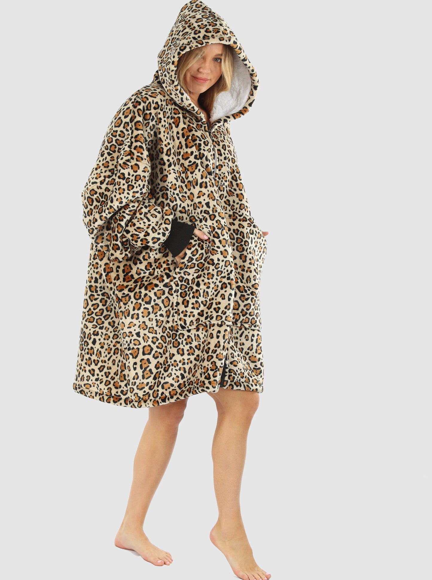 Moozie Mama Maternity & Nursing Hoodie Blanket Zip-up Leopard Print (6654003609703)
