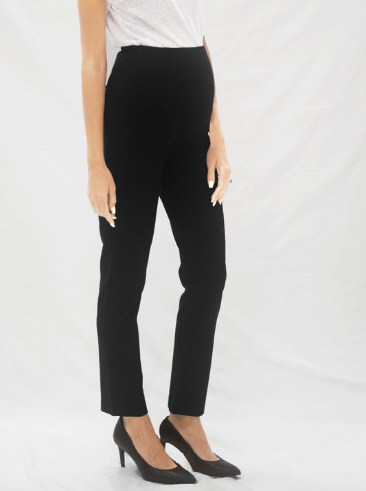 Main view - Straight Cut Ponti Maternity Work Pants - Black  (6630851608670)