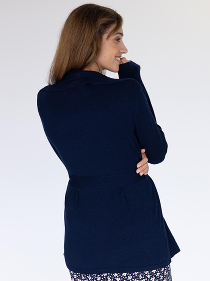 Maternity Knitted Waist Tie Cardigan - Navy - Angel Maternity - Maternity clothes - shop online (6546785534055)