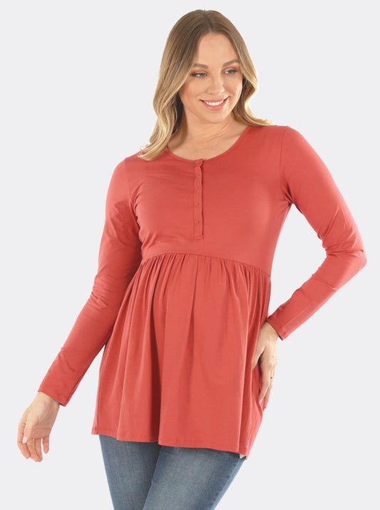 Maternity & Nursing Long Sleeve Baby Doll Tee - Angel Maternity - Maternity clothes - shop online (6558614093927)