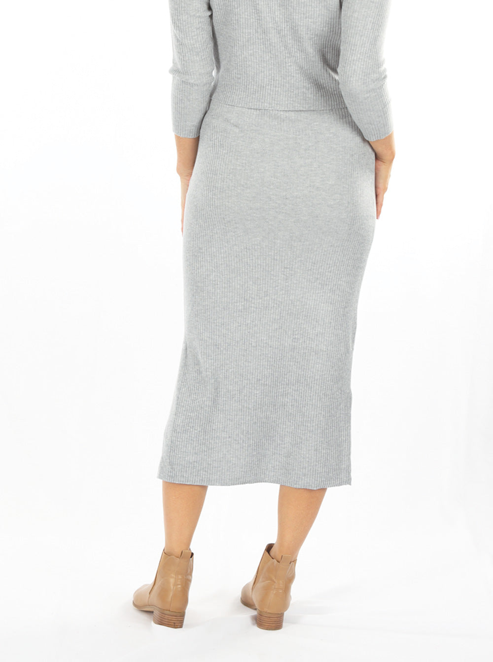 Maternity Midi Skirt with side split in Grey - Angel Maternity - Maternity clothes - shop online (6588158410855)