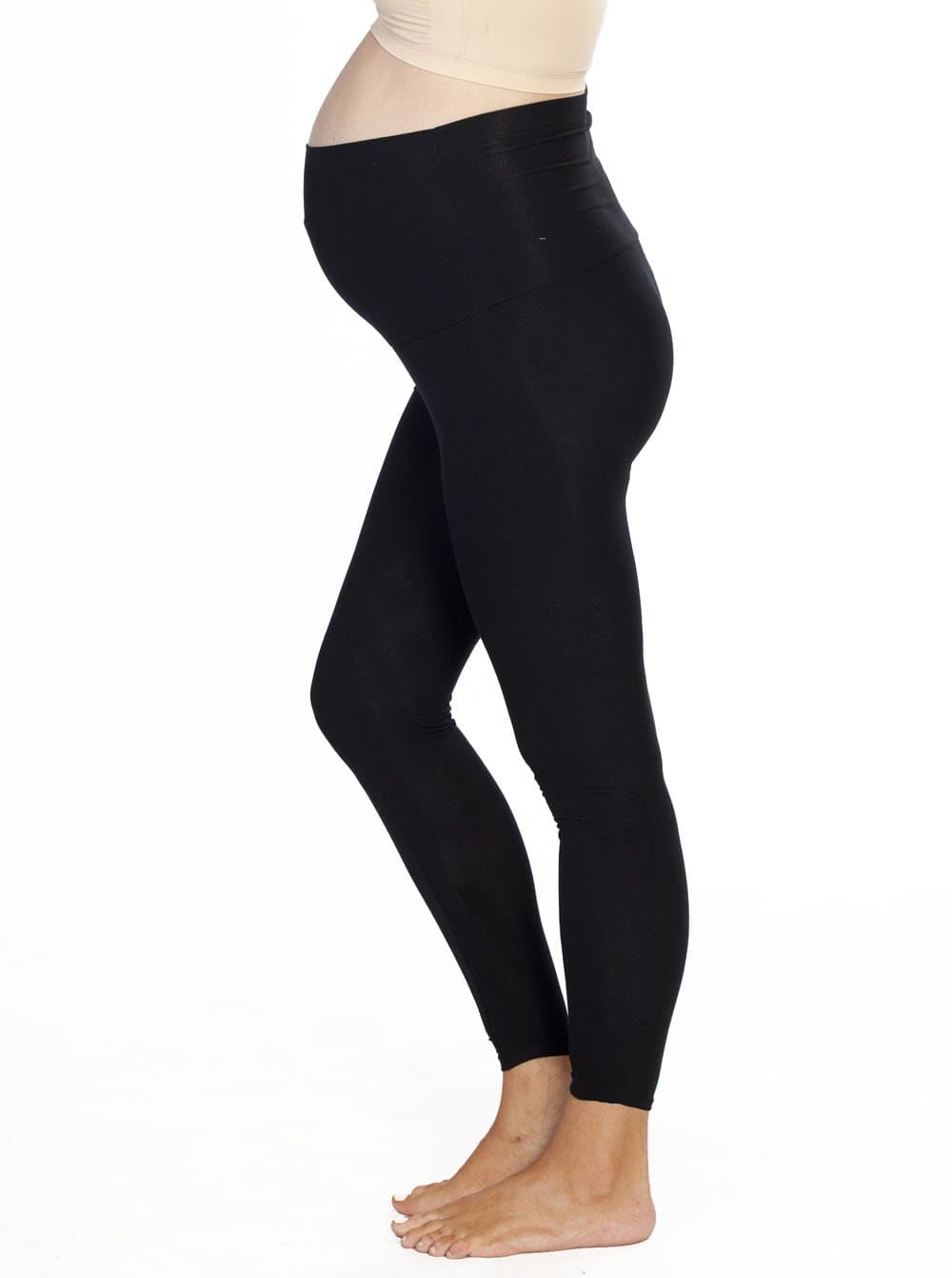 Maternity Foldable Waist Band Tight Legging - Black/Marl Grey - Best Seller - Angel Maternity - Maternity clothes - shop online (6669516996702)