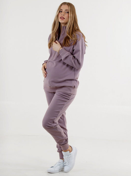 Calla Maternity Tracksuit Set in Lavender (6653615997031)