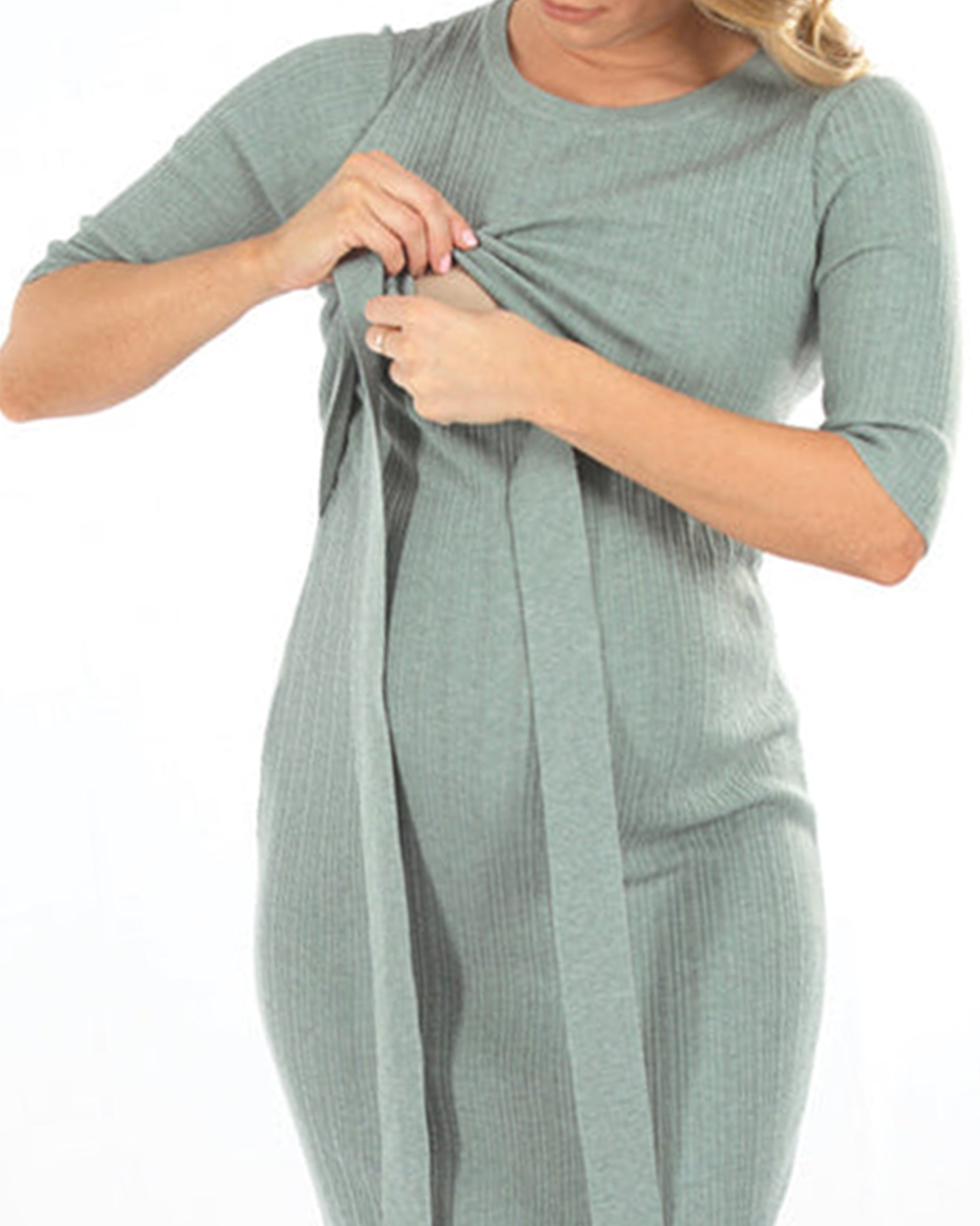 Sage Green Annabella Knit Dress | Angel Maternity Angel Maternity Wholesale Sage Green Annabella Knit Dress | Angel Maternity Angel Maternity Wholesale